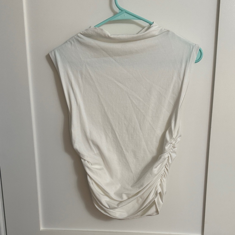 Anthropologie White Sleeveless Muscle Tee - Picture 3 of 3